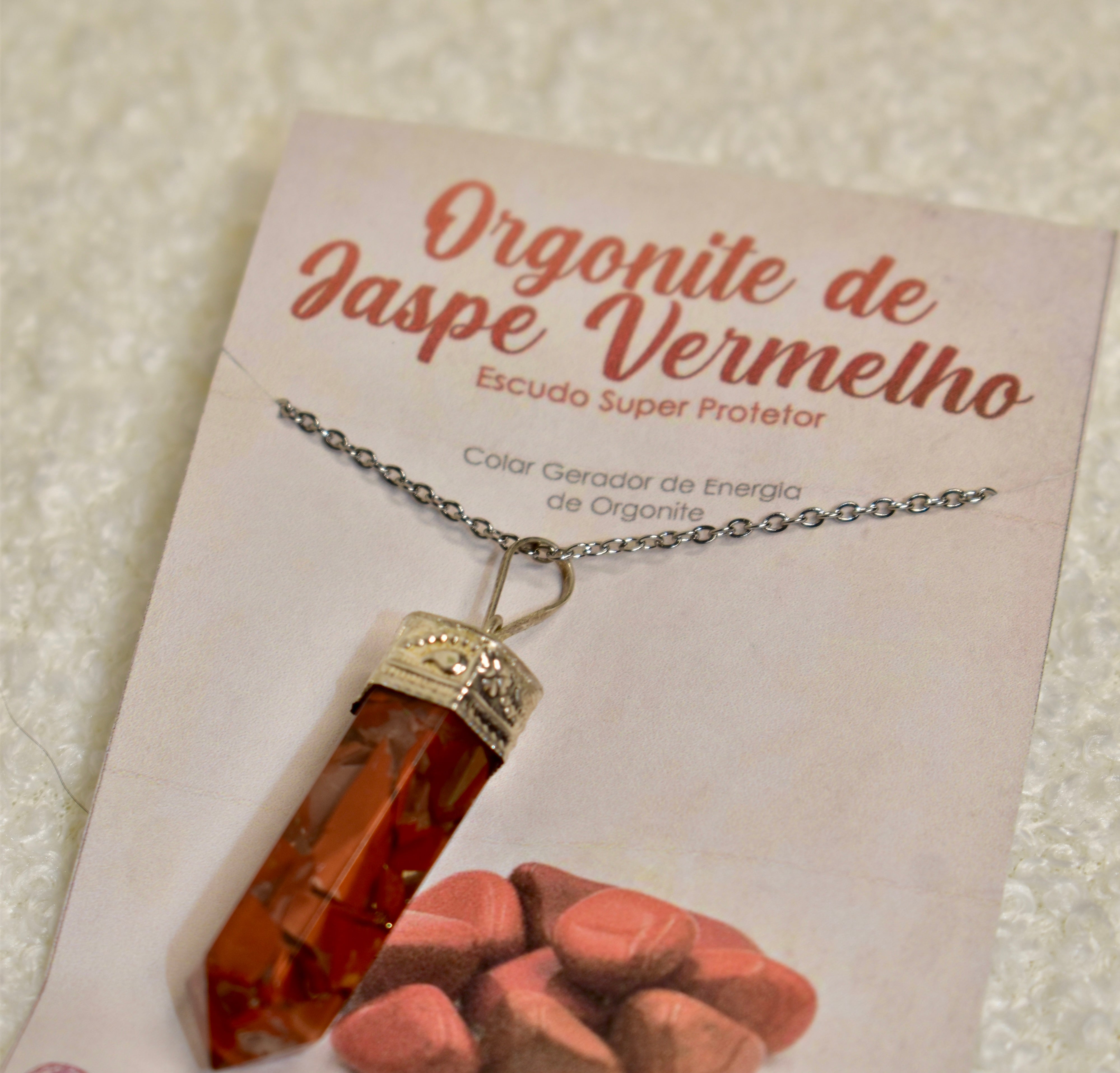 Red Jasper Orgonite Necklace / Orgonite de Jaspe Vermelho