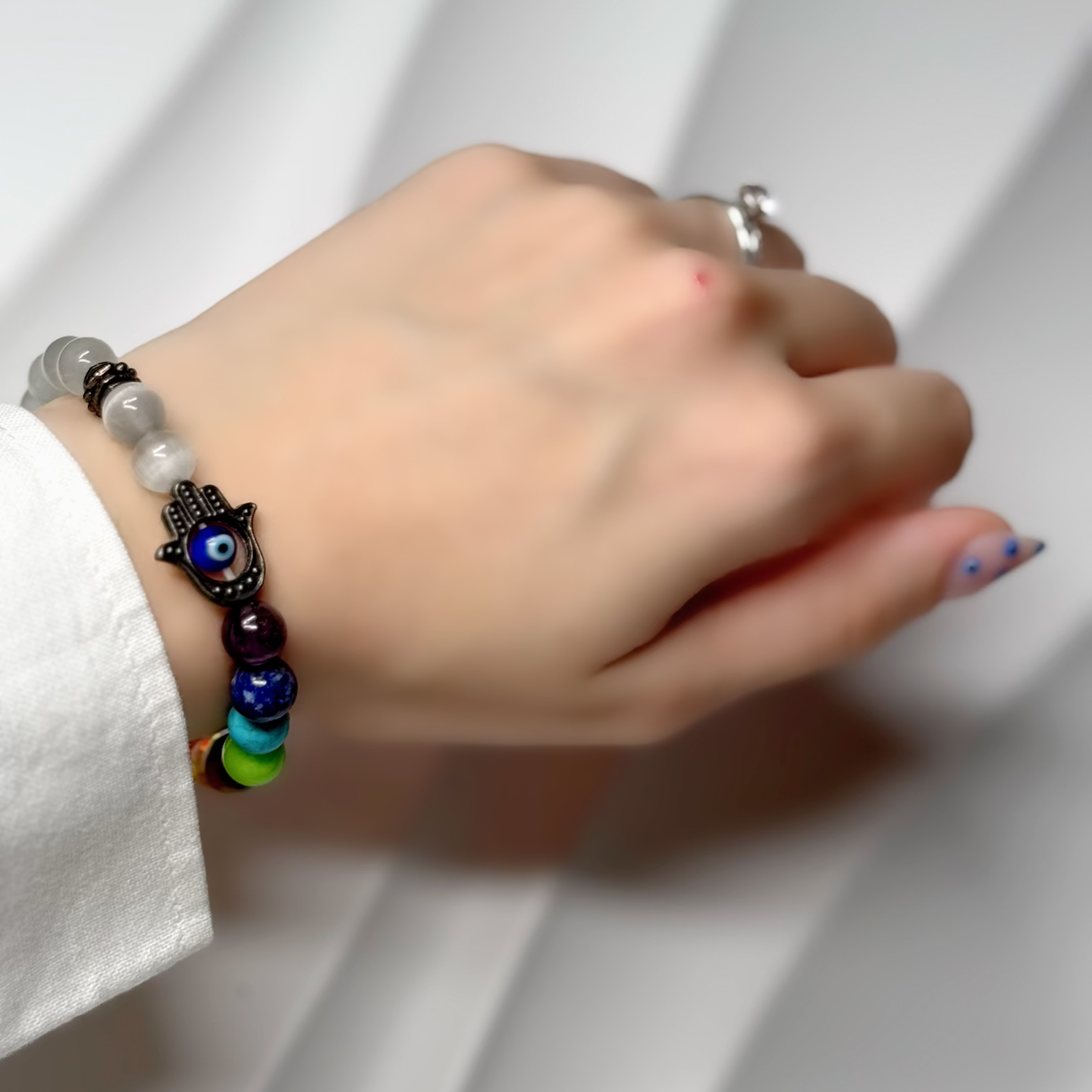 Pulseira 7 Chakras Olho Grego